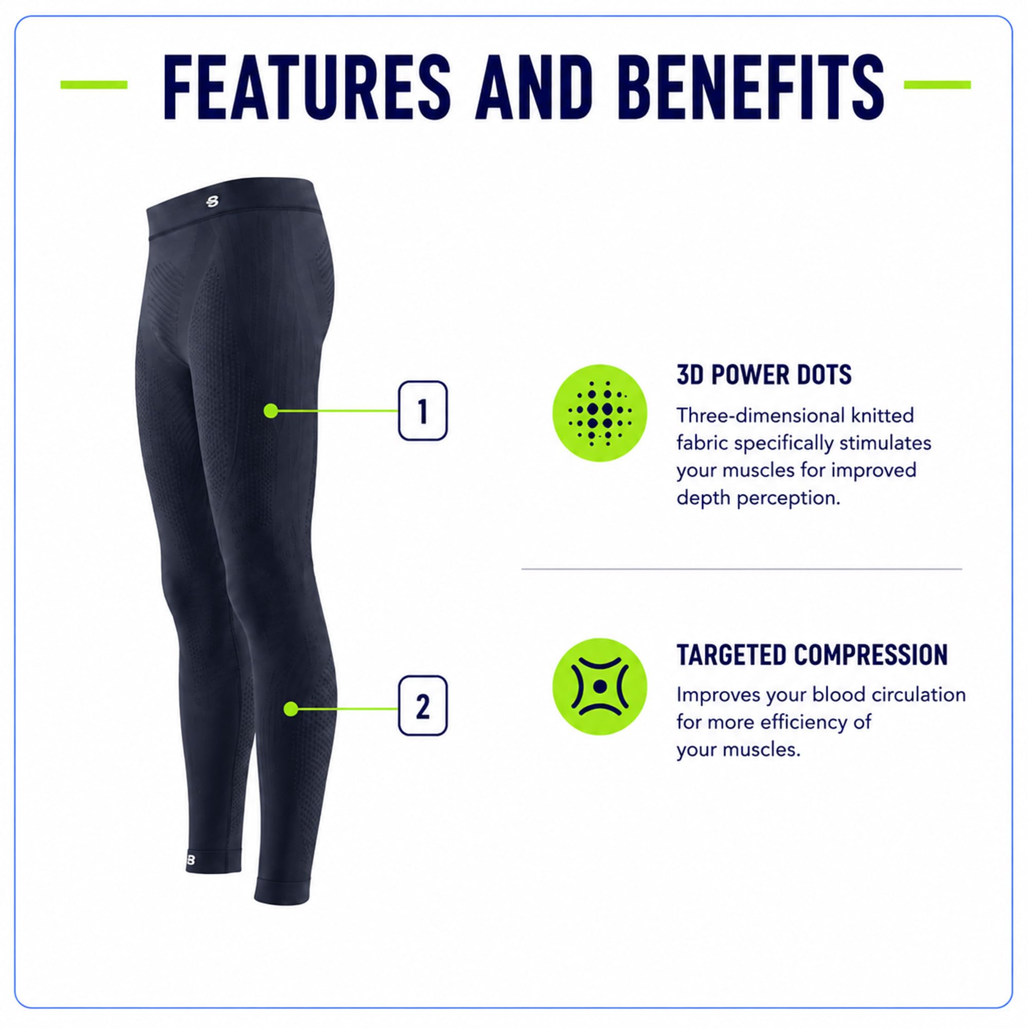 BAUERFEIND Kompressions-Hose „Sports Compression Tights Long“, Sporthose für Herren, Lang, Für verbesserte Durchblutung der Beinmuskulatur, Polyamid/Elasthan