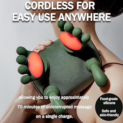 Miniatura 5 de Handiva Massager-Handiva Electrlc Masajeador cervical de cuello con calefacción, escaleno y relajación de hombros que parece una mano (verde musgo)