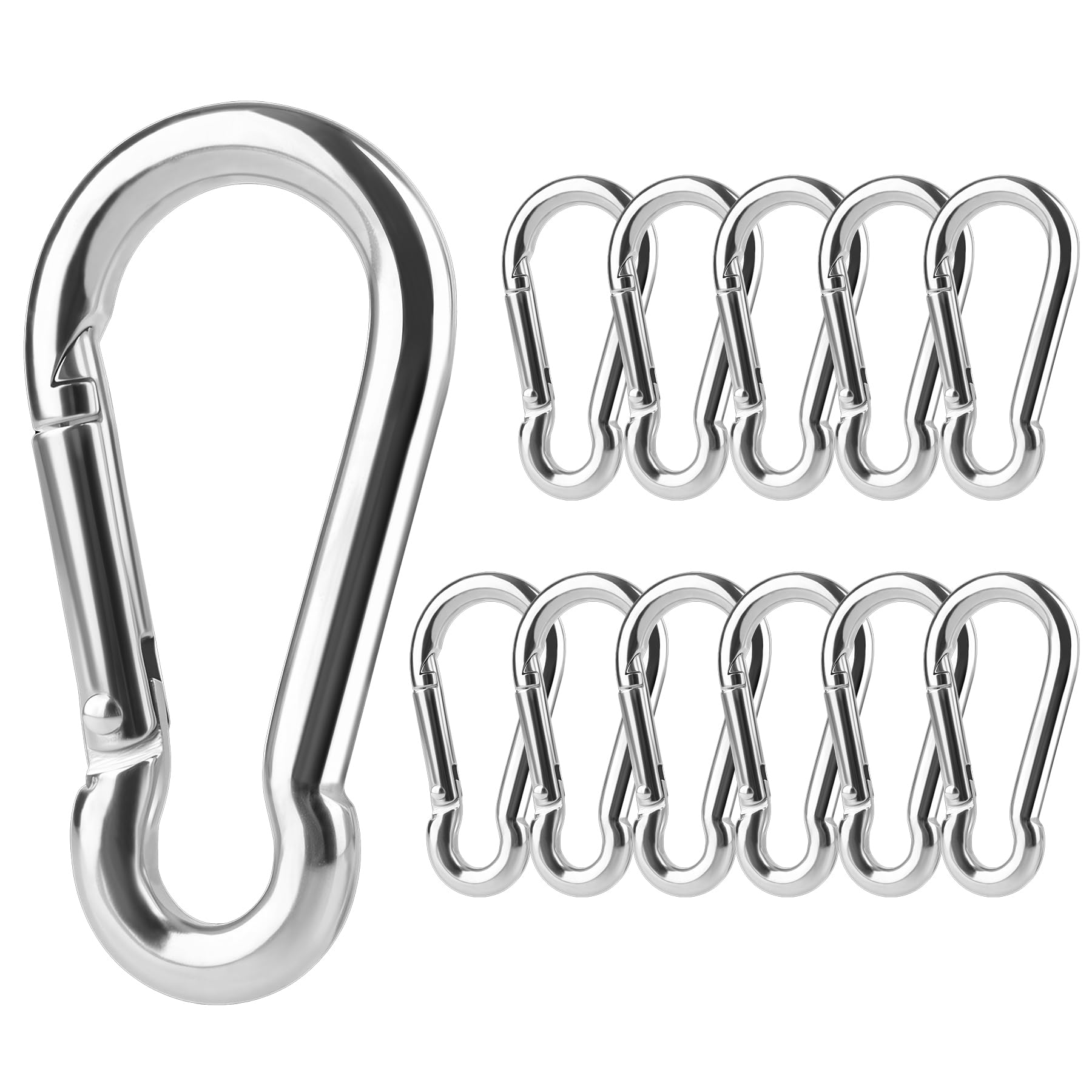 12pack Small Carabiner Clip, 1.57” - 2.36” Mini Carabiners - Spring Snap Hook - Keychain Caribeener Clips for Keys Outdoor Sports Backpacking Fishing