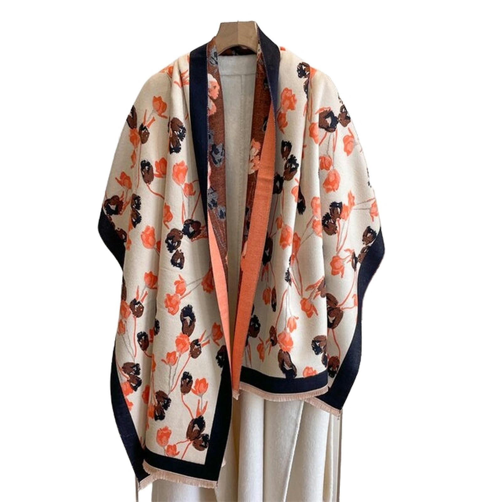 Zonto Bufanda Espesa Invierno para Mujeres Bufanda Bufanda Floral Chal Y Envoltura Manta De Cajas De Cachemira