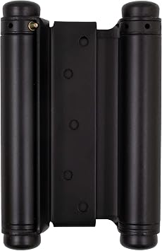 Stone Harbor Hardware Heavy-Duty Double Acting Spring Hinge, 6 Inches, Fits Doors 1-1/4" to 1-3/4" Thick, 1-Pack, Matte Black