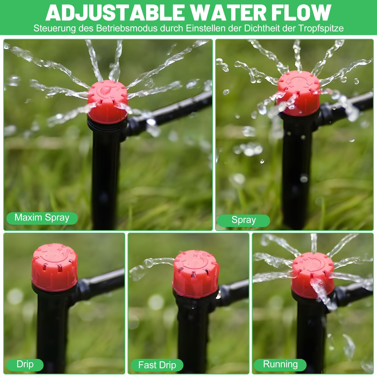 Sistema de riego de jardín, juego de 82 unidades, riego automático por goteo de 4/7 mm, con manguera de jardín de 25 m, sistema de riego por goteo, kit de riego por goteo para invernadero (45 m)