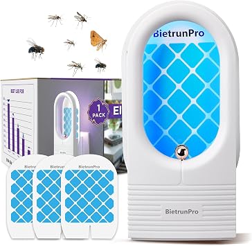 Fruit Fly Traps/Gnat Traps for Indoors, UV&Blue Light Plug-in Gnats Killer Bug Trap, NAT Killer, Flying Insect Catcher Trap for Fruit Flies, Moths, Mosquitoes, Fungus, Get Rid of Gnat Infestation