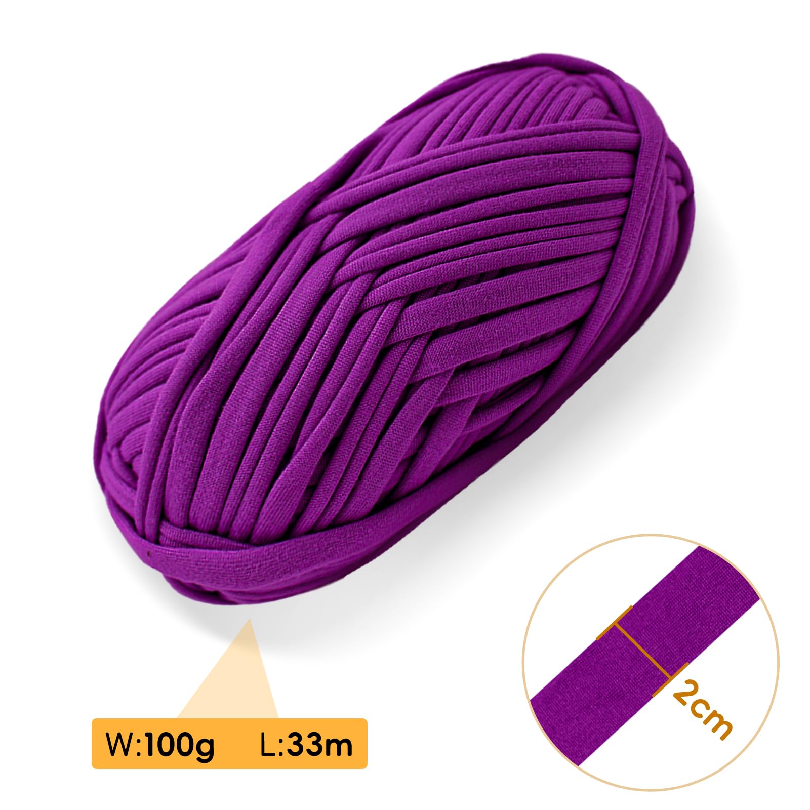 T Shirt Yarn for Crocheting 100gx2 Chunky Crochet Yarn Elastic Fabric Set, Ideal for DIY Bags Blankets - Image 2