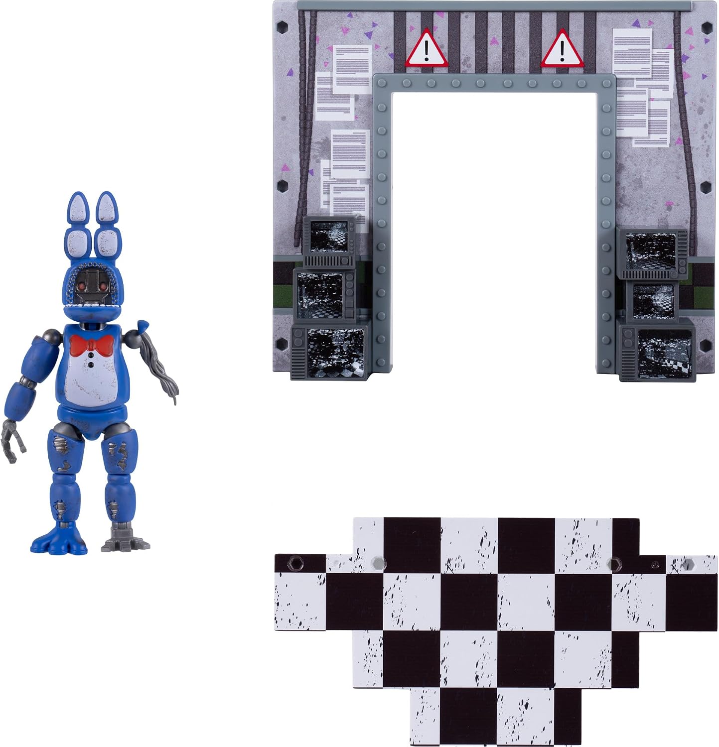 Jazwares Five Nights at Freddy’s Withered Bonnie Office Set - 5-Inch Articulated Figure with Jumpscare Feature, Glow-in-The-Dark Eyes, and Optical Diorama