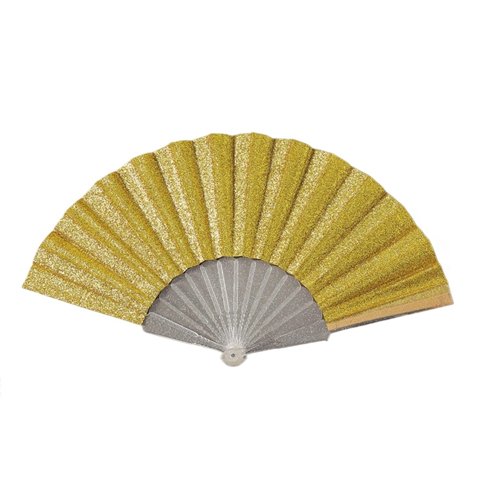 Zeahkri Folding Fans 6pcs Sparkling Colorful Glitter Fan Handheld Folding Fans Summer Accessories Dance Prop Wedding Party Decoration Gift for Wedding Performance Dancing(Gold)