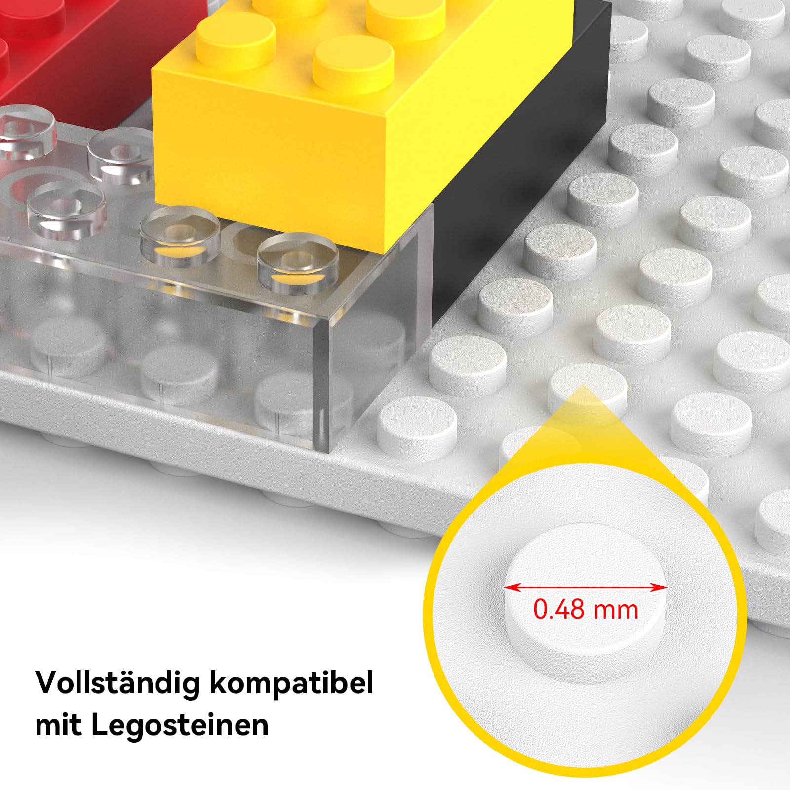 12er-Set Regal Wandregal Bausteine, ABS Schweberegal & Wandboards | 12,7x14cm mit beidseitig 16x17 Noppen, Vitrine & Display für Baustein Minifiguren, Weiß
