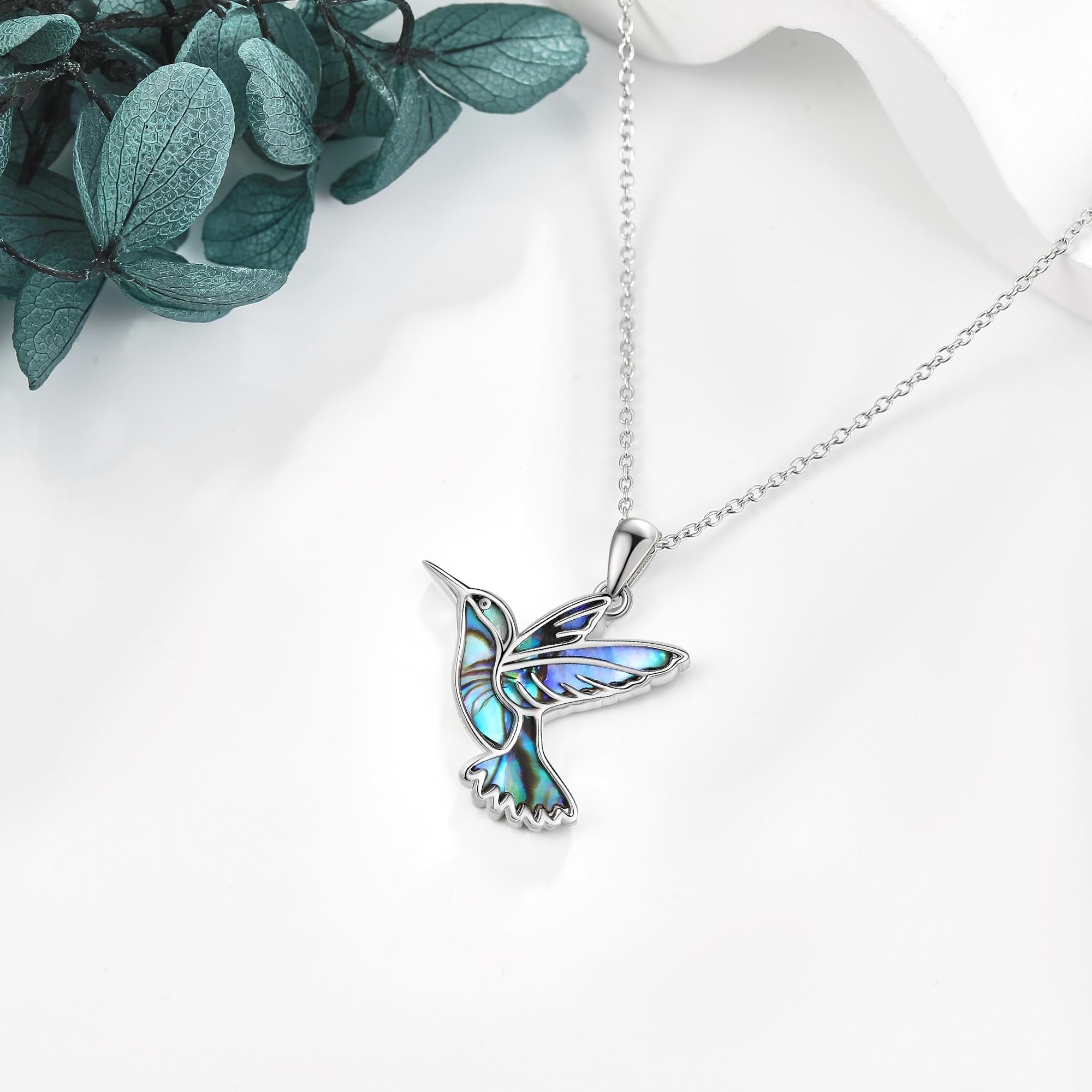 DAYLINLOVE Collares de colibrí de plata de ley 925 con colgante de colibrí, joyería de colibrí, regalo para mujeres, mamá, amantes de los colibríes