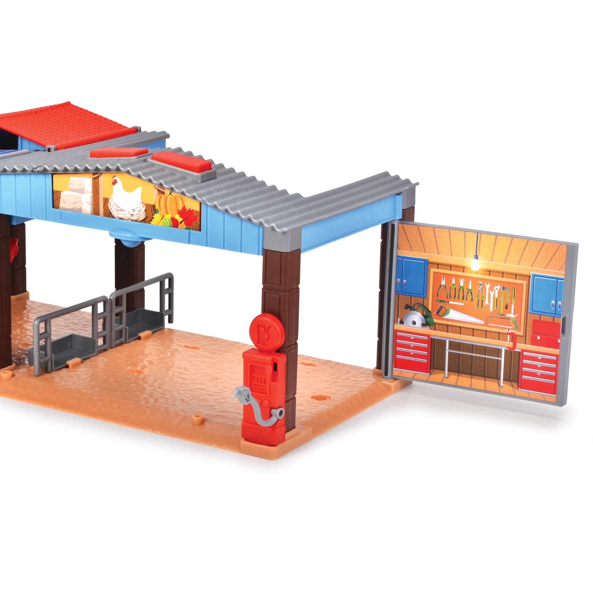 Dickie Toys - Bauernhof Station & Traktor – Bunte Farm Station mit Licht & Sound, Traktor, Anhänger & Kühe, für Kinder ab 3 Jahren, Mehrfarbig