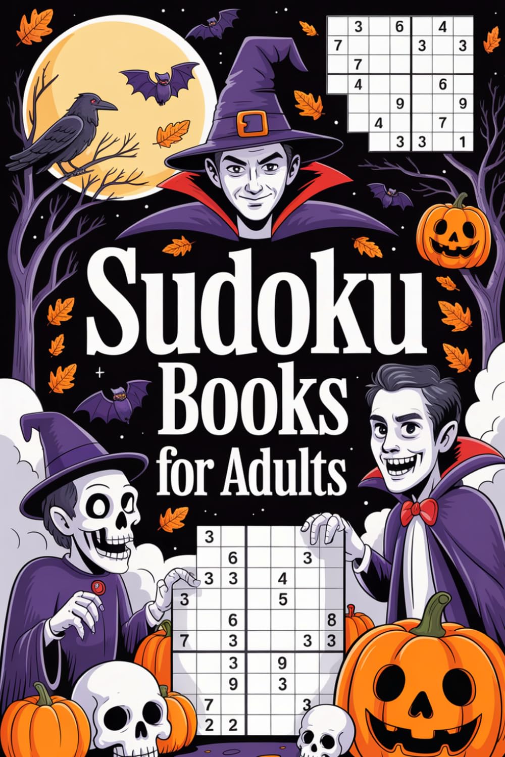 Sudoku Books for Adults: Skill-Building Mind Wellness Puzzle Workbook for Ages 55 Plus with Halloween Theme