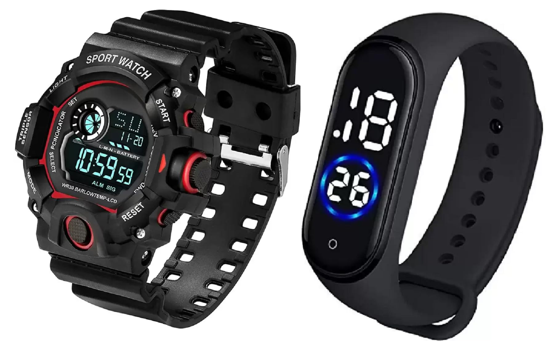 ZUPERIA Digital Watch Shockproof Multi-Functional Waterproof Digital Sports Watch for Mens Boys Kids Pack of 2 (B0CB8SBS9X) Amazon Price History, Amazon Price Tracker
