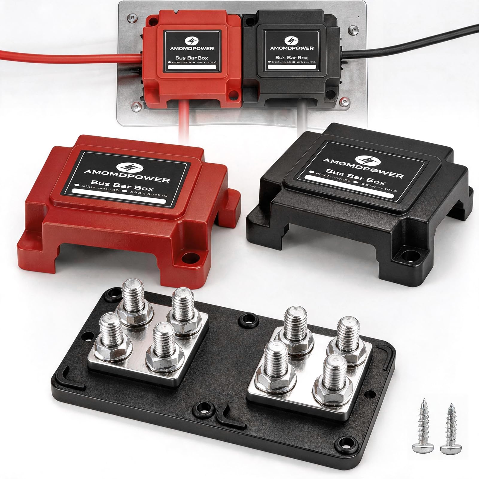 8x M10 Busbar Stromverteiler 12/24/48v DC 400A Batterie Sammelschiene