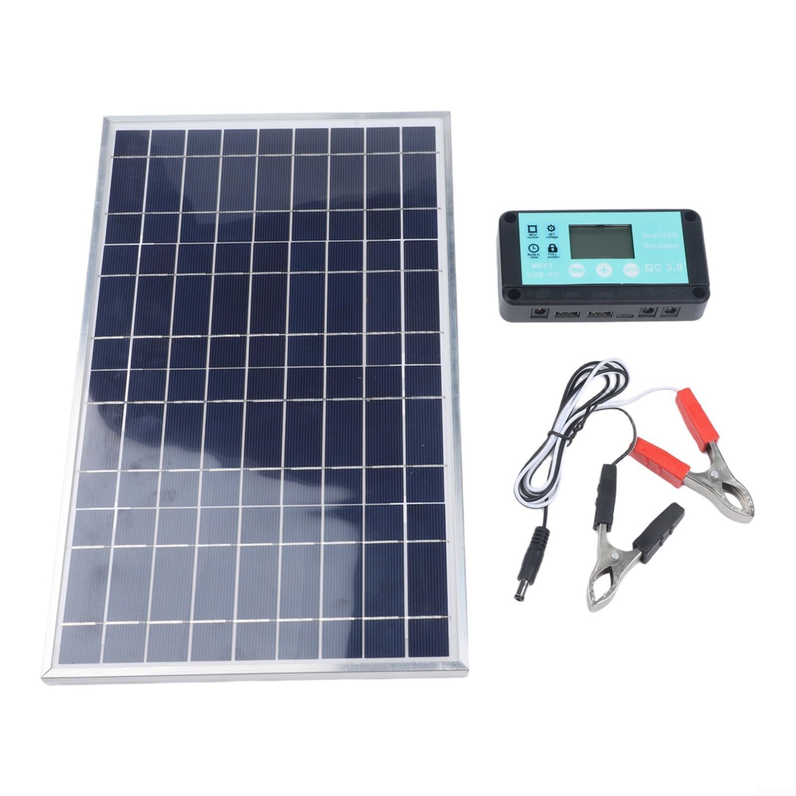 12 V Solarmodul-Erhaltungsladegerät, 23 A, IP65, wasserdicht, für Auto, Boot, Wohnmobil, Motorrad, für Batterie-Wartung, für Outdoor-Camping, Netzteil-Set, schwarz (einzeln)