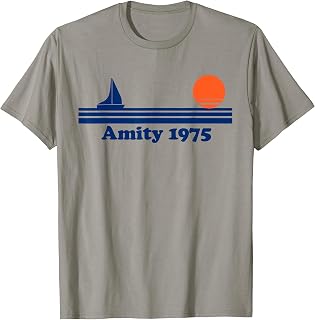 Vintage Amity 1975 Sunset Retro Sailboat Sunrise Summer T-Shirt