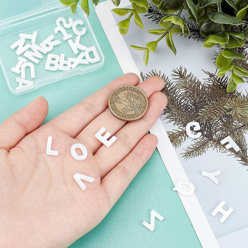 PH PandaHall 26pcs Alphabet Shell Beads, Letter Ocean Charm A-Z Freshwater Shell Beads Capital Beach Charms Summer Seashell Pendant for Initial Necklace Bracelet Earring Jewelry Making - Image 3