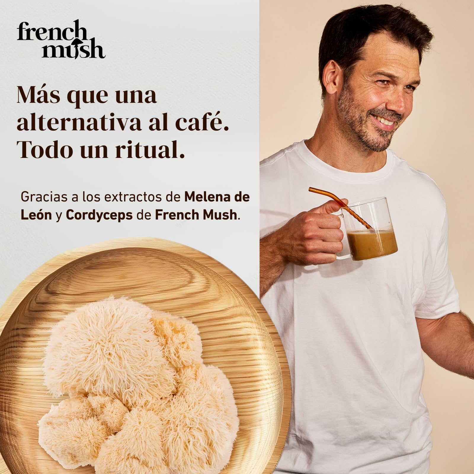 French Mush BOOST Cacao con Hongos Adaptógenos Ecológicos: Lion’s Mane, Cordyceps y Guaraná - Energía, Concentración y Digestión - Alternativa Vegetal al Café Soluble - Fabricado en Francia - 20 Dosis
