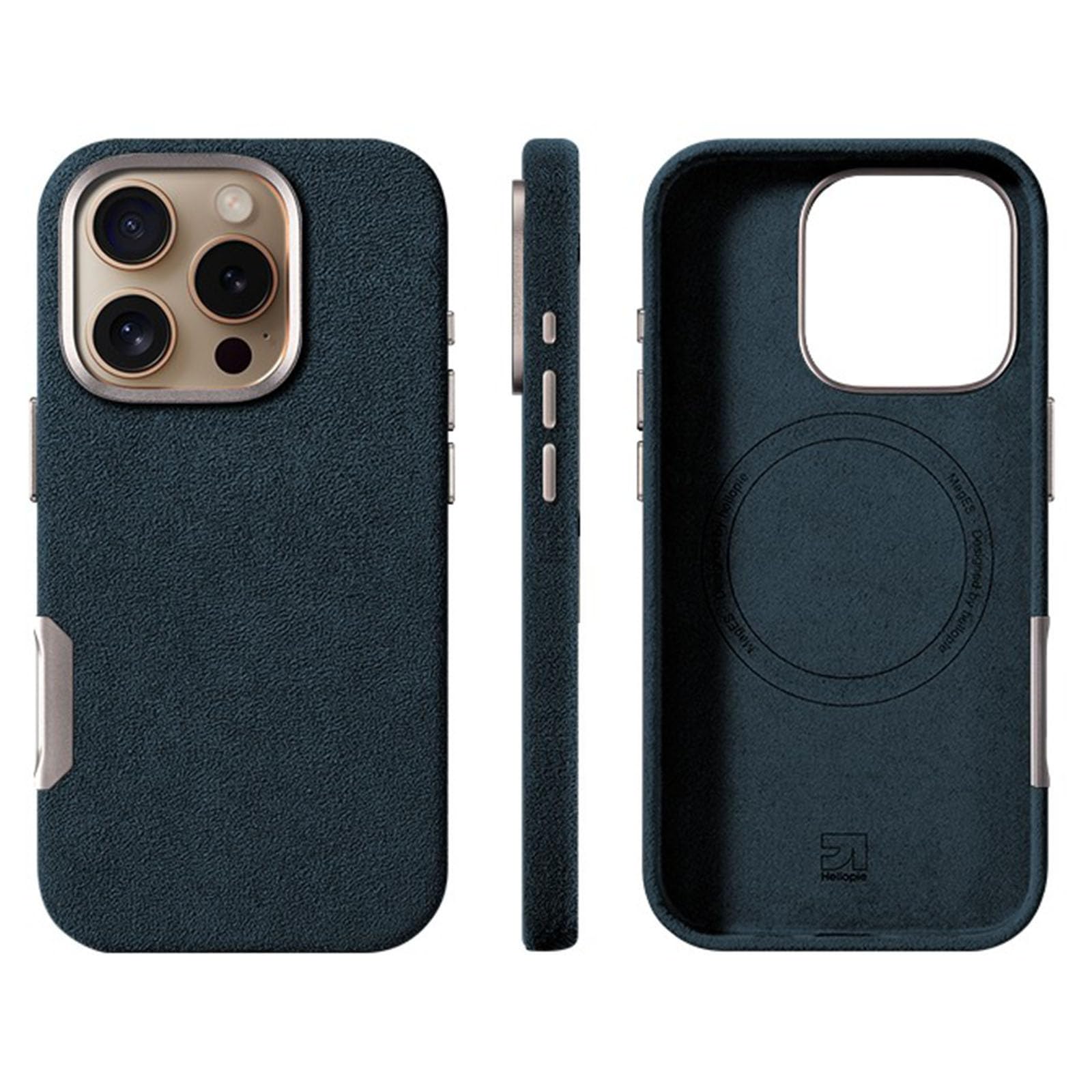 Coque MagSafe iPhone 16 Pro en daim véritable ultra fin et minimaliste fait main - 8