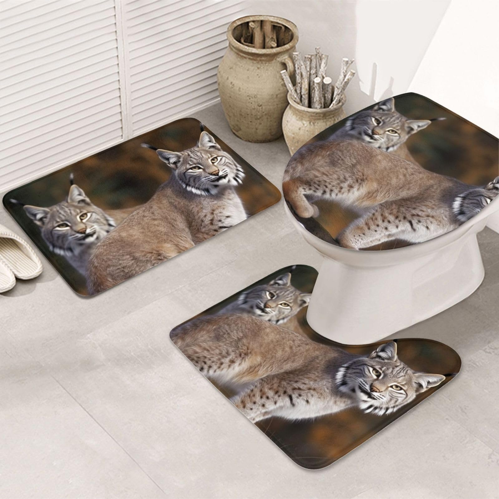 Tapis contour WC et tapis de bain Canada Lynx pour éviter les glissades