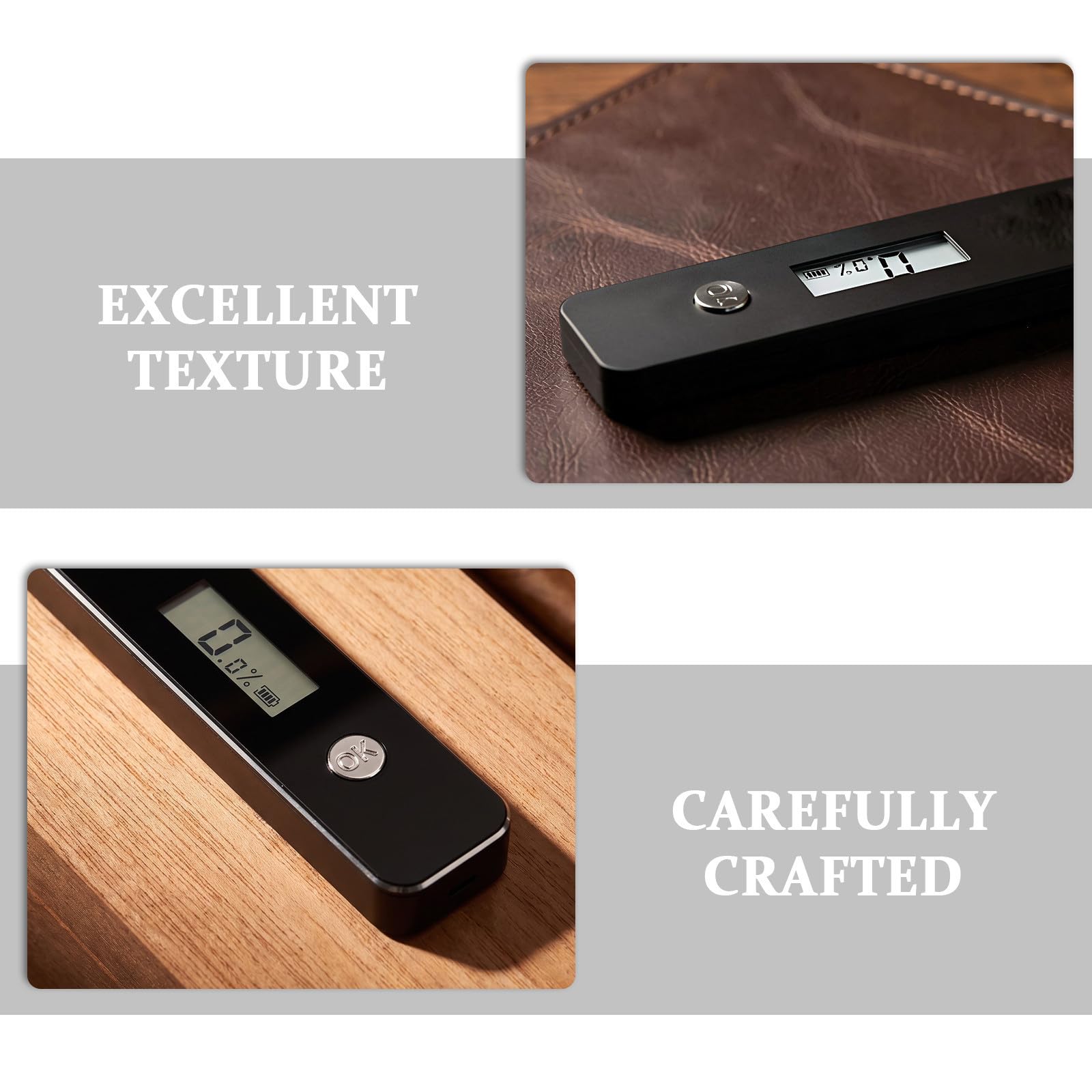 TOPBATHY Higrómetro Digital para Humidor Pantalla Lcd y Doble Modo, Negro