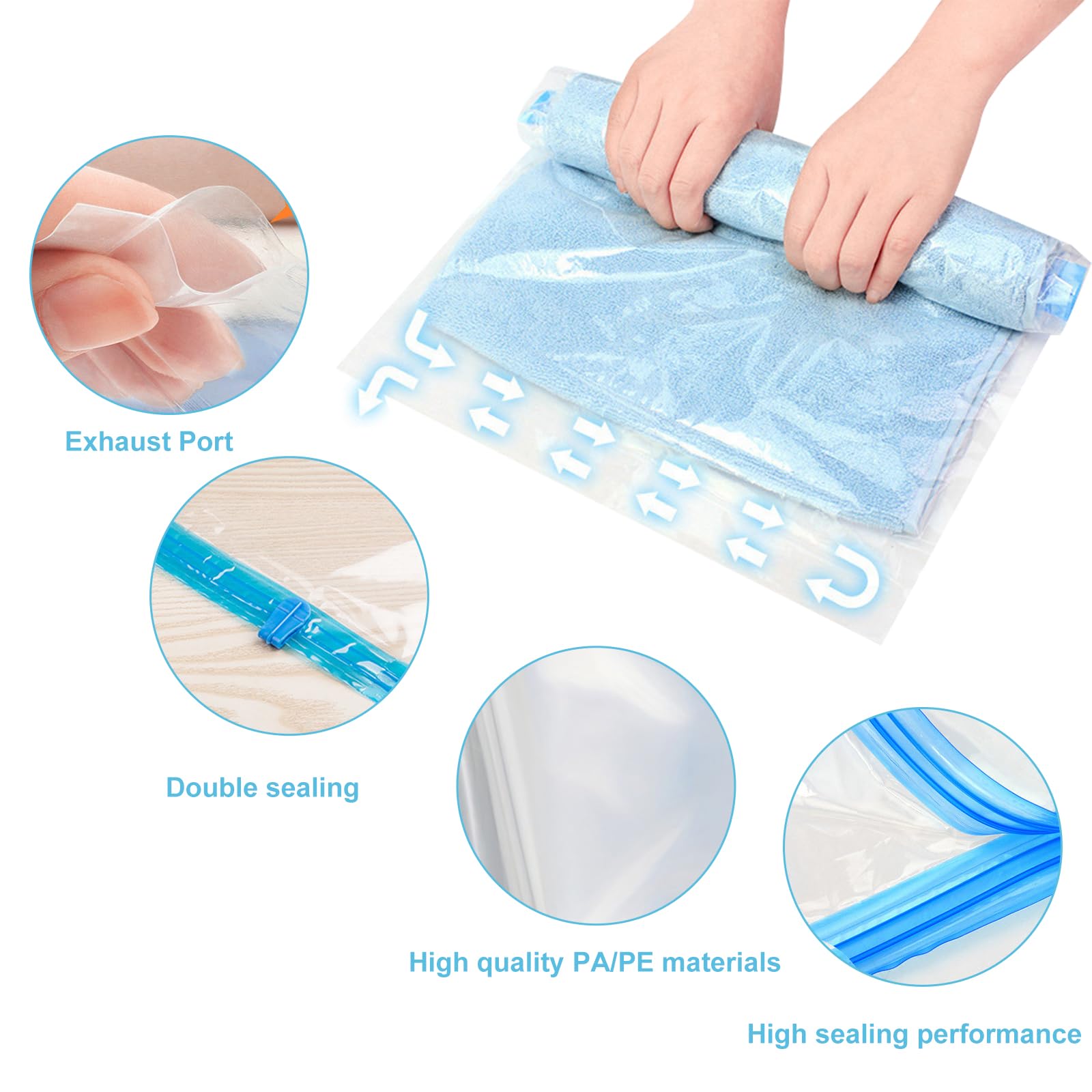 12 Pack Reusable Roll Up Compression Bags - Image 3