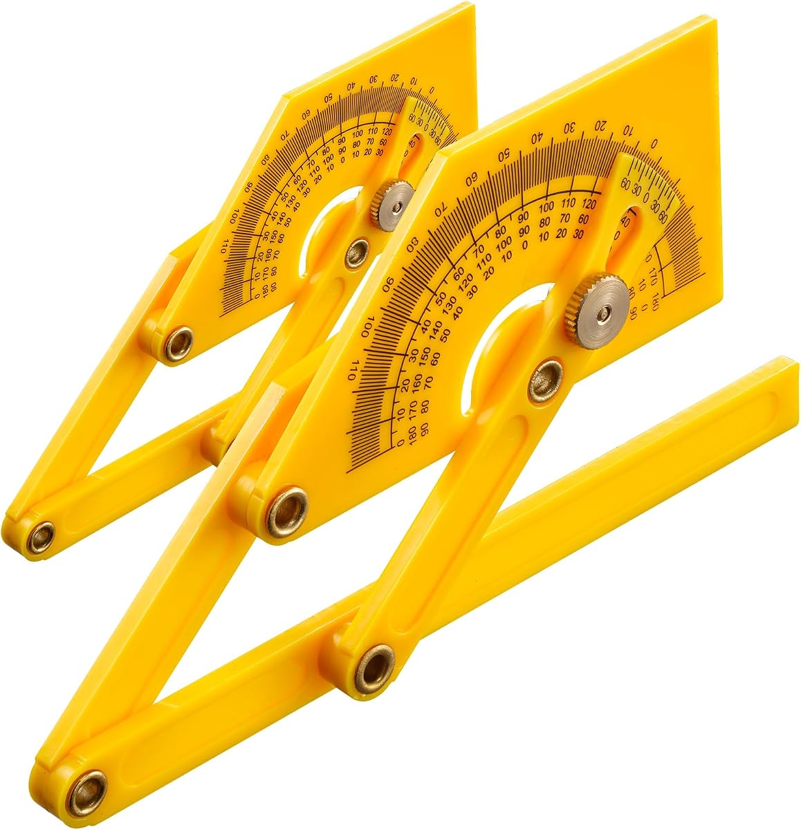 2-Pack 0°-180° Adjustable Protractor Angle Finders with Lock Knob