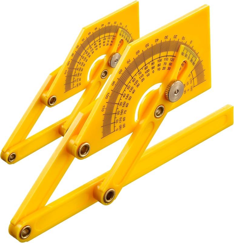 2-Pack 0°-180° Adjustable Protractor Angle Finders with Lock Knob