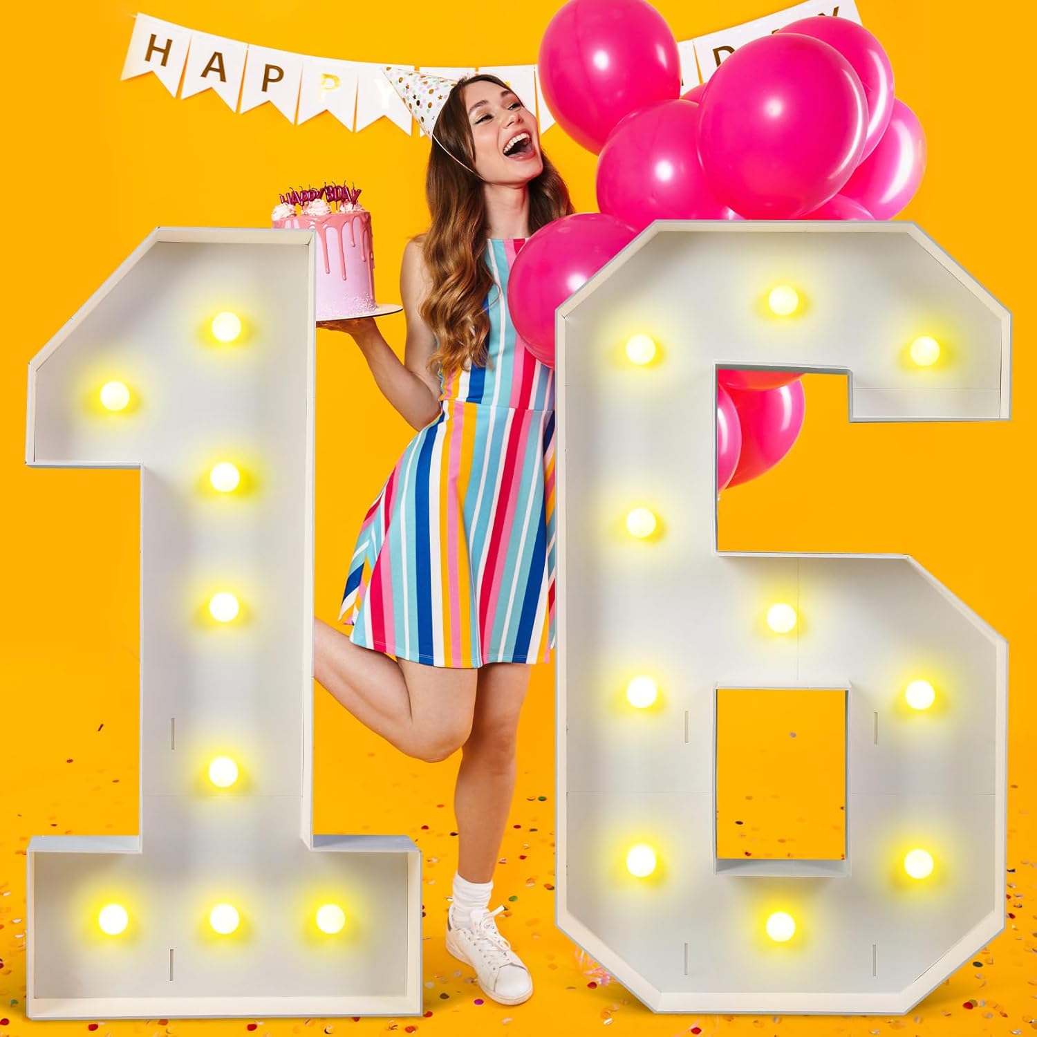 Retisee 4 Ft Large Light up Numbers for Balloons Giant 16