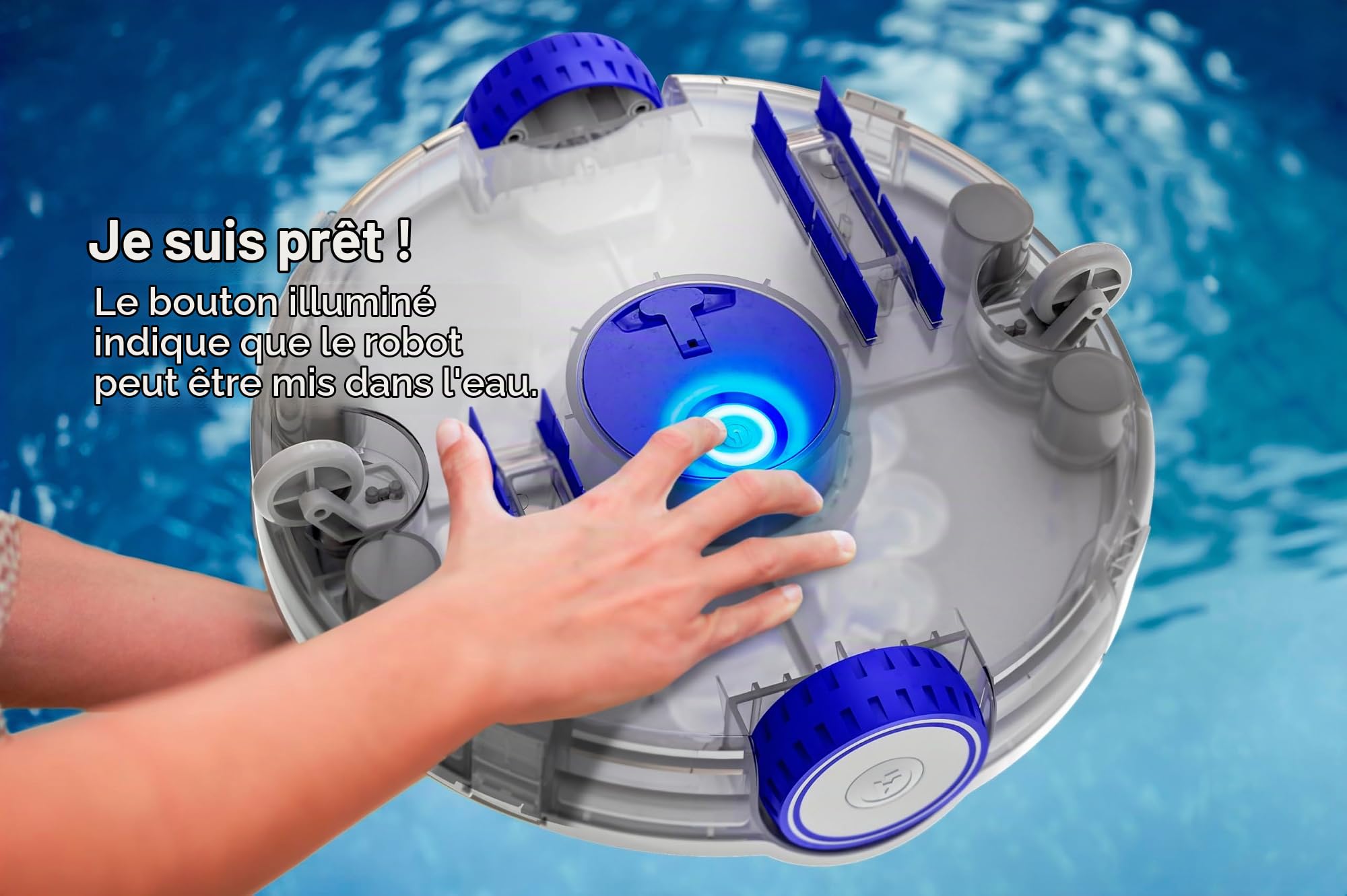 GRE RB75. Robot Nettoyeur de Fond sans Câble. Sol Plat. Piscines jusqu'à 75m²