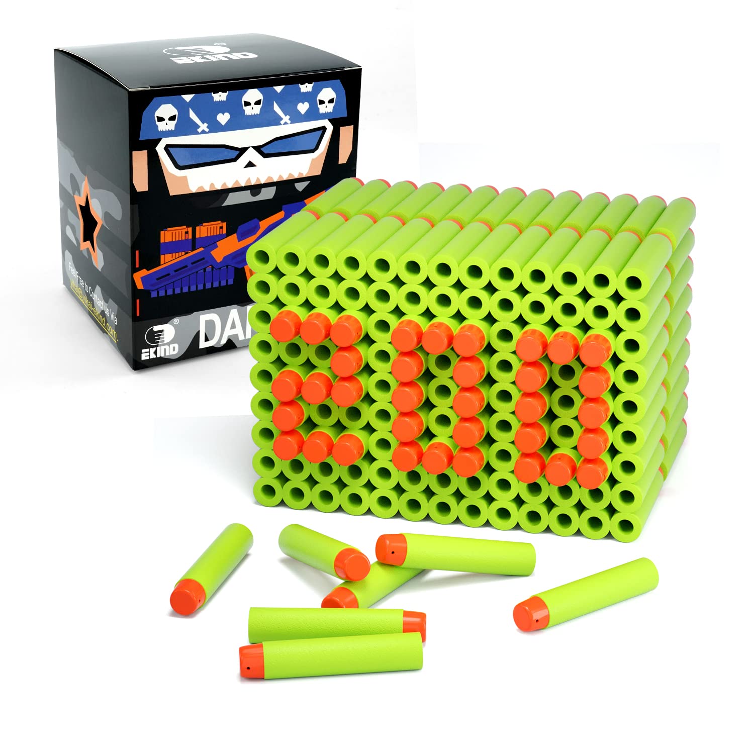 EKIND 200Pcs Darts Refill Pack Compatible for Nerf N-Strike Elite Series (Green)