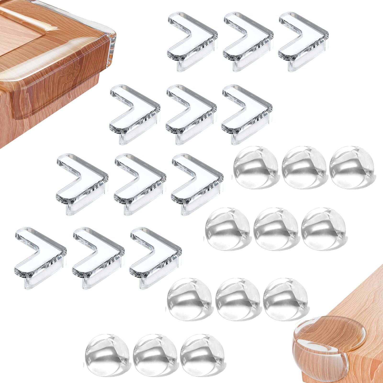 Baby Corner Protectors 24 PCS – Clear Safety Edge Guards for Kids & Toddlers – Heavy Duty Adhesive Table Corner Protectors for Furniture, Cabinets & Sharp Edges – Childproof Anti-Bump Home Safety Kit