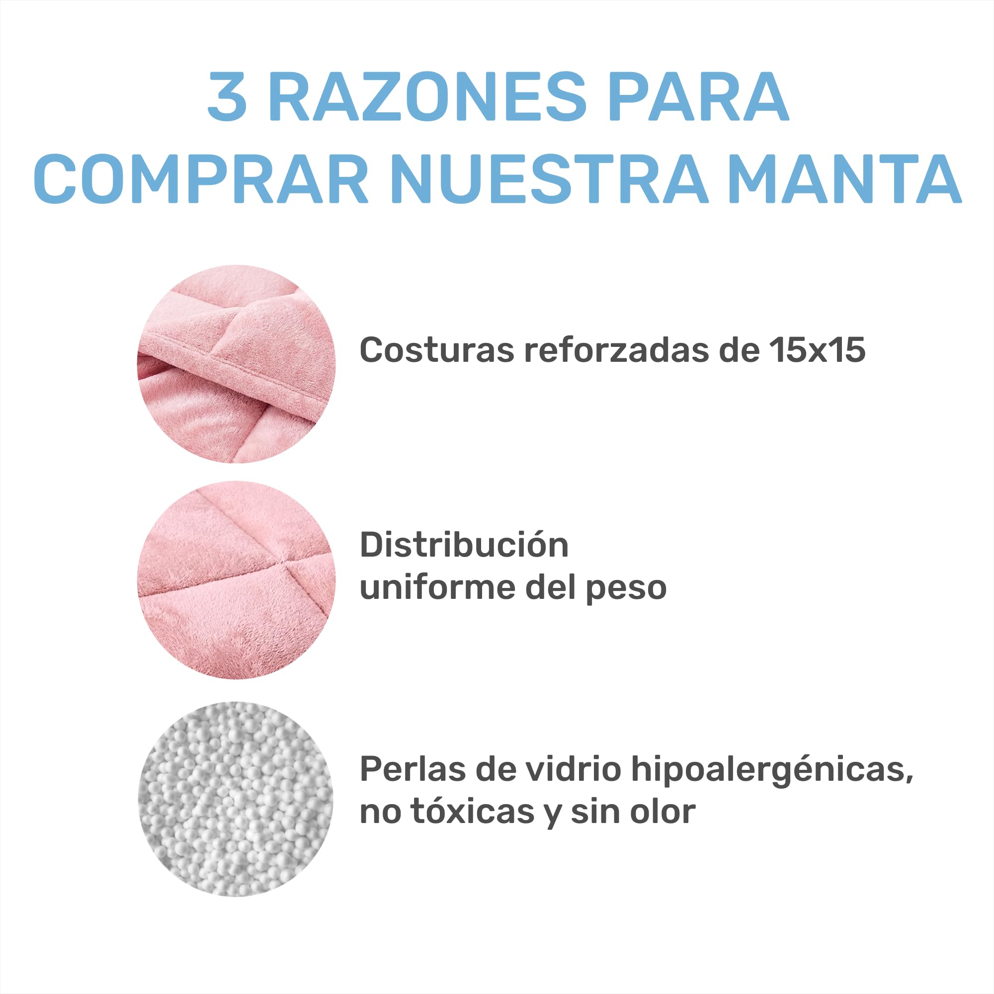 Dailydream Manta de Peso para niños, 2,3 kg, 90 x 120 cm, Color Rosa