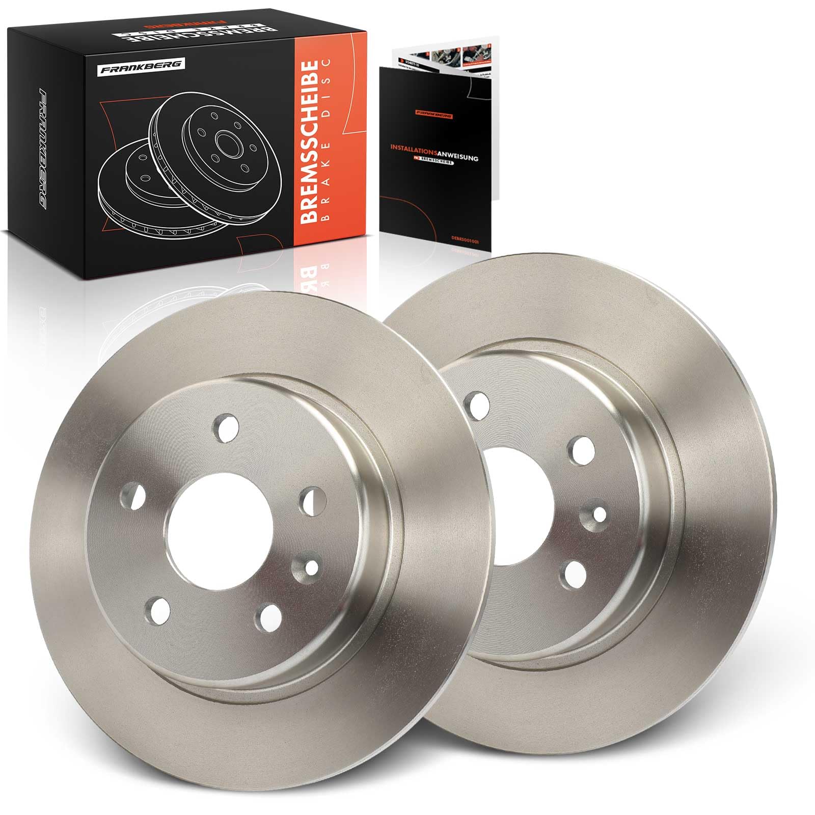 Frankberg 2 x tarcze hamulcowe tylne pełne Ø 264 mm 13514612 13509119 | Kompatybilny z Ampera-E F17, Astra K Kasten/Hatchback, Astra K Sports Tourer B16, Astra K Kasten/Kombi, Astra K B16