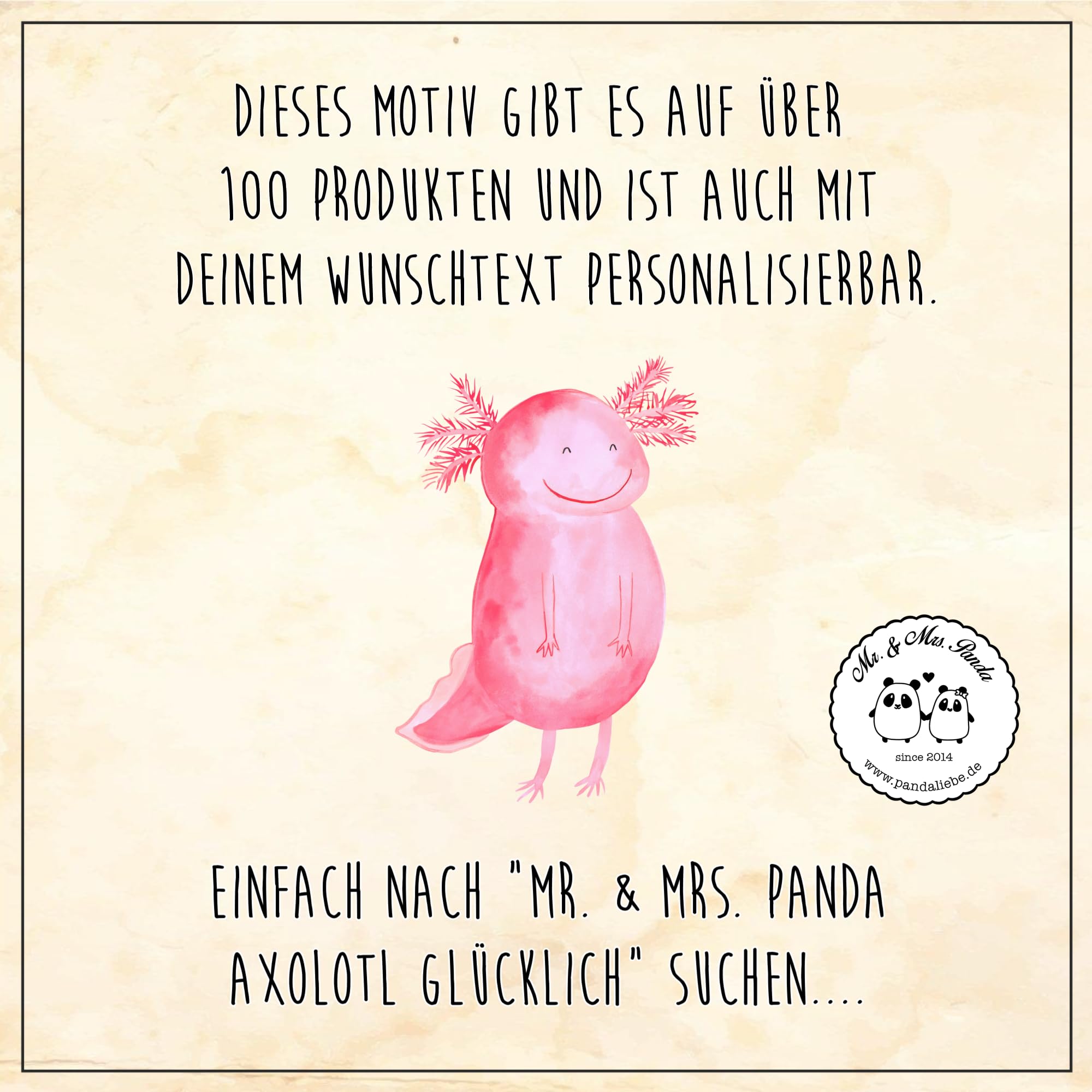 Mr. & Mrs. Panda WC Sitz Mit Axolotl Motiv - Bambus Oder MDF, 43x37x5 Cm, Als Geschenk Für Paare