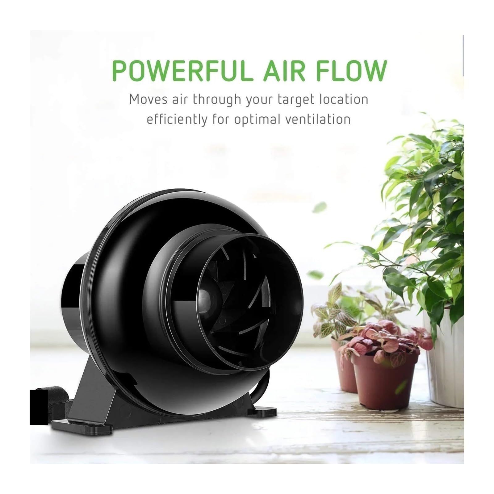 BASSFLY Extractor de Aire, Ventilador De Ventilación De Conducto En Línea De 4 Pulgadas Y 195 CFM For Caja De Tienda De Cultivo/Invernadero/sótano/Cocina