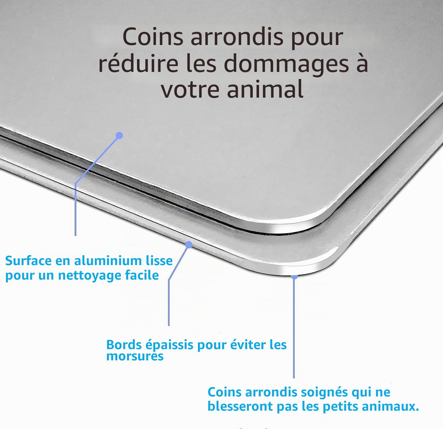 Coussin rafraîchissant pour lapins, coussin de refroidissement pour animaux de compagnie, plaque de refroidissement en alliage d'aluminium, pour cochon d'Inde, hamster, lapin, etc. (300 x 200