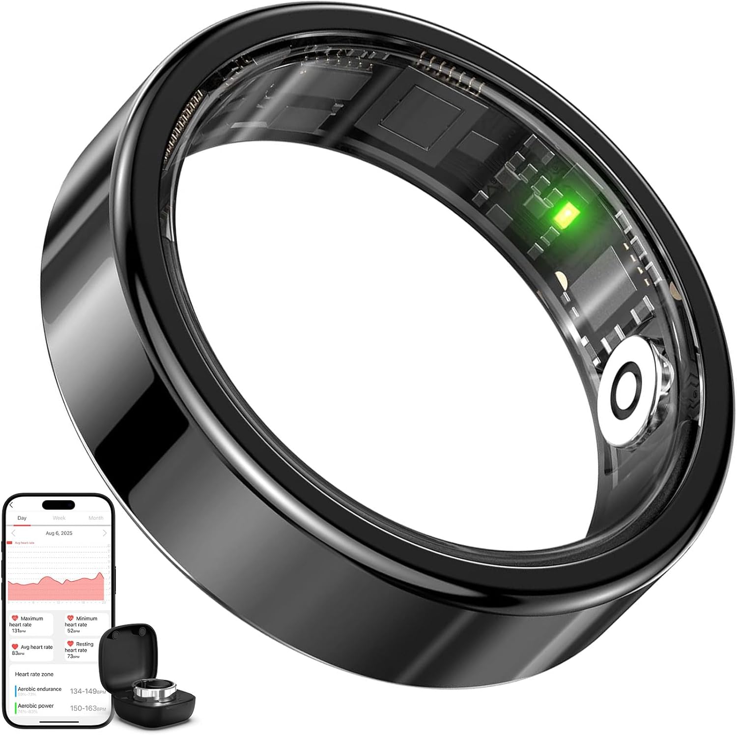 Smart Ring Health Tracker,Heart Rate&Sleep Tracking Wearable,Waterproof Fitness Ring for Women/Men,Free Subscription,Scratch-Resistant and Scratch-Free Smart Ring Fitness Tracker(Black, 13) Smart Ring Health Tracker,Heart Rate&Sleep Tracking Wearable,Waterproof Fitness Ring for Women/Men,Free Subscription,Scratch-Resistant and Scratch-Free Smart Ring Fitness Tracker(Black, 13)