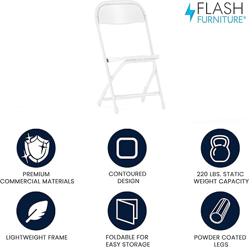 Miniatura 84 de Flash Furniture Paquete de 2 sillas plegables de plástico blanco para niños Blanco,Negro -,Azul,Marrón,Borgoña,Amarillo
