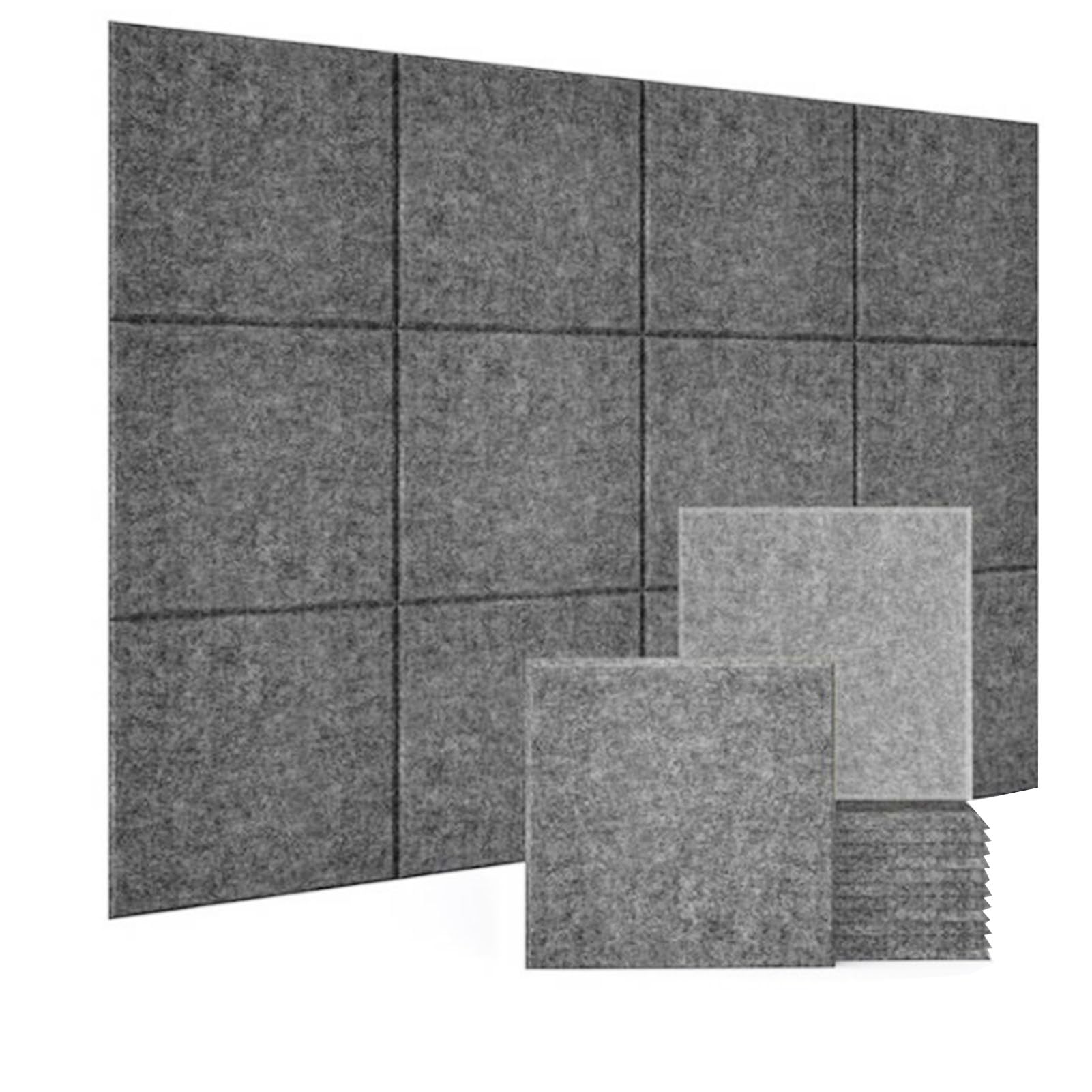 FTVOGUE Pannelli Acustici, 18 Pezzi 11,81x11,81 Pollici Autoadesivi | Fibra di Poliestere, Insonorizzazione, Riduzione Dell'eco, Ufficio Domestico, Sala di Registrazione, Studio, Installazione