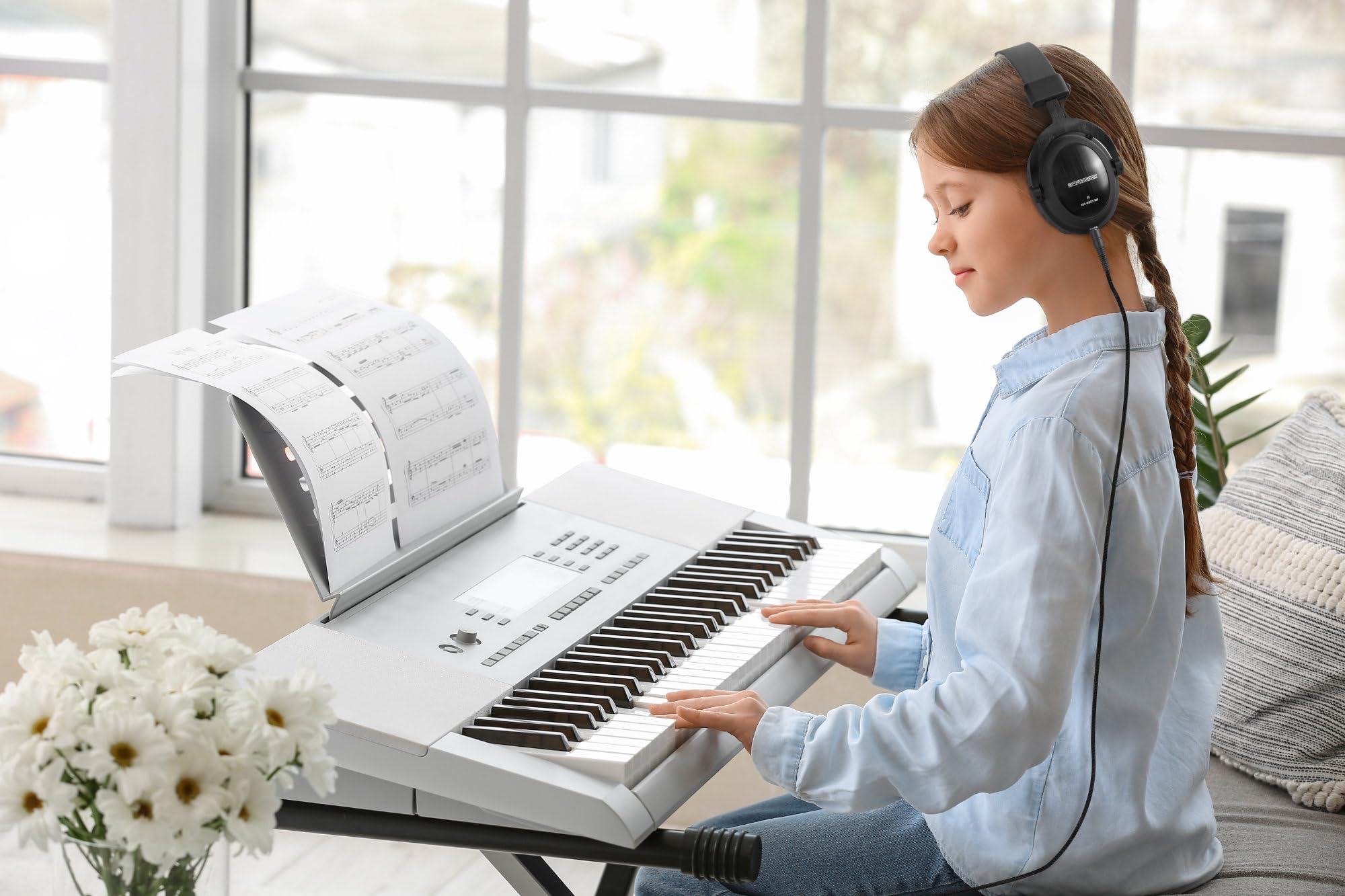 Pronomic KH-6093 BK Studio-Kopfhörer - Hervorragende Schallabschirmung nach außen - Übertragungsbereich: 10-30.000 Hz - Ohrpolster und Bügelband aus Kunstleder - Schwarz