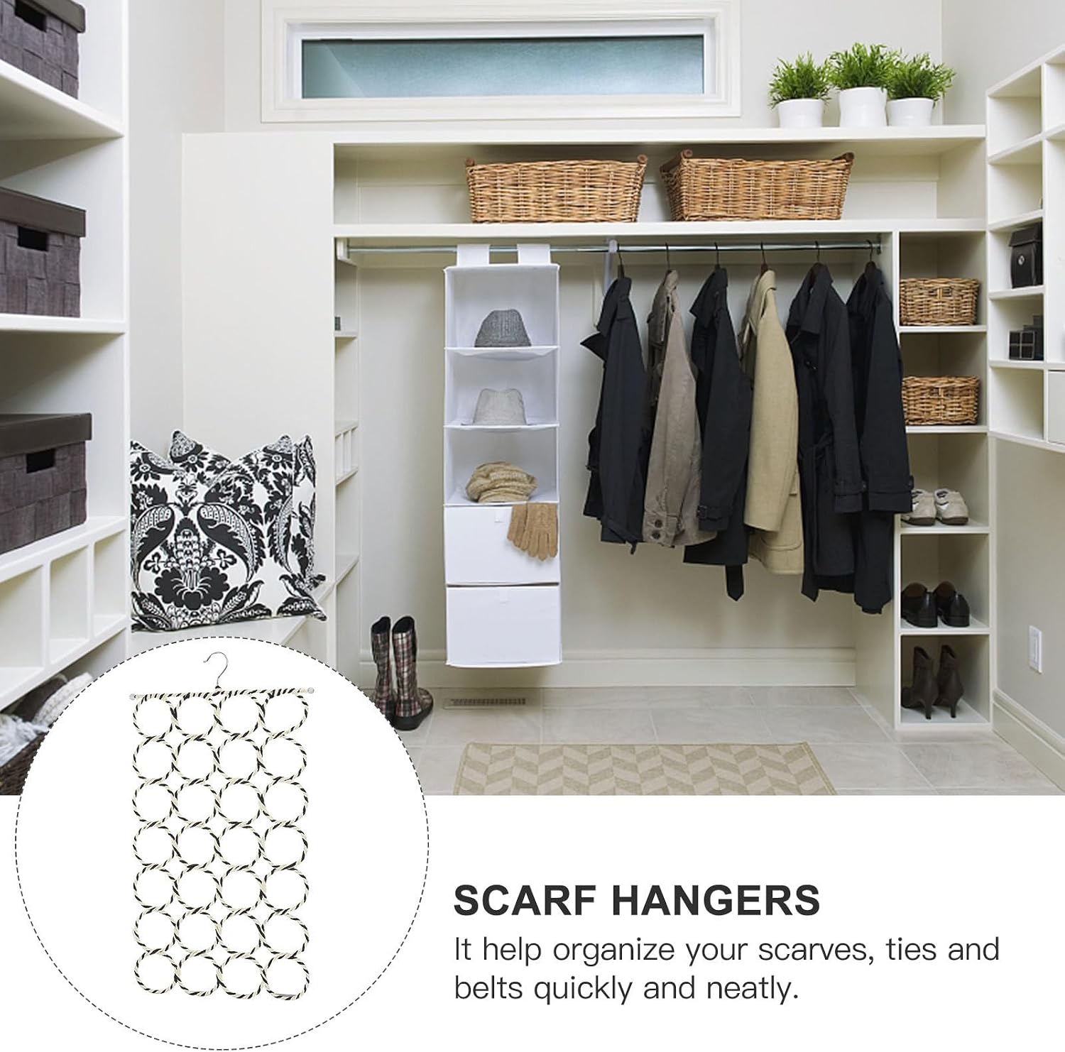 28 Ring Rings Shaped Scarf Hanger Rack for Closet Organizer