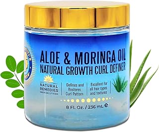 Nefertiti's Secrets Natural Curl Definer Gel with Aloe Vera & Moringa Oil - Strong Hold, Frizz Control, Hair Growth for Curly Hair, 8oz