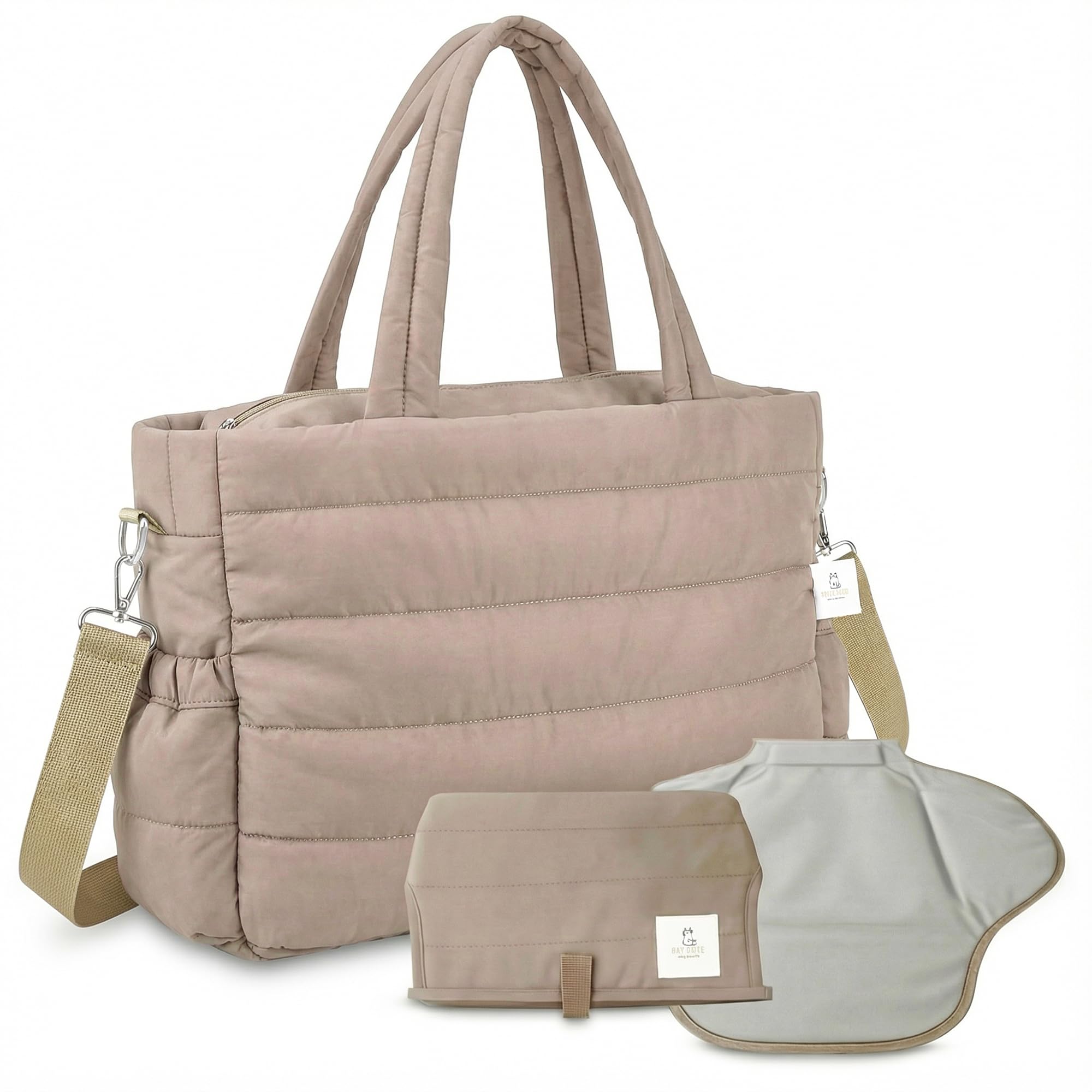 Mimis & Boris Sac à langer imperméable avec matelas à langer | Set maternité | | Se fixe au chariot pour transporter les mains libres | Poche étanche pour le linge sale | Cadeau idéal pour nouveau-né
