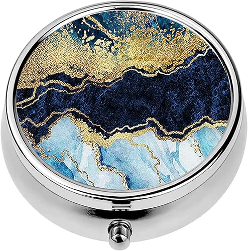 Udoosun Pastillero redondo, 3 compartimentos, mini monedero decorativo de bolsillo, portátil, para medicina, soporte para vitaminas, organizador de