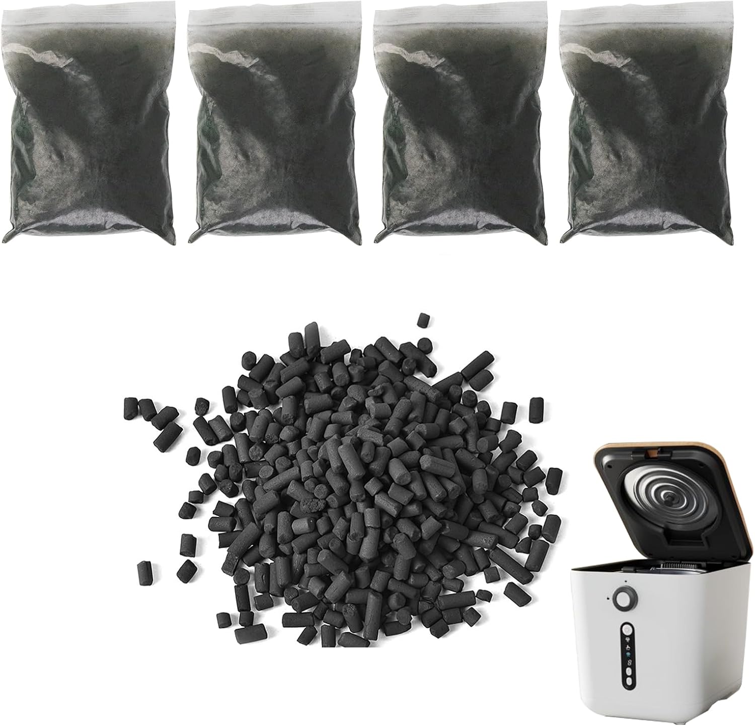 Replacement Activated Charcoal Filter IDOO Kitchen Composters (4 Pcs 2 lbs)