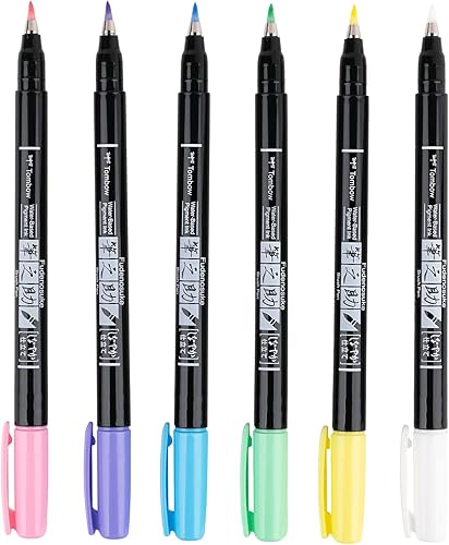 Miniatura 5 de Tombow 56448 Fudenosuke - Bolígrafos de pincel, color pastel, paquete de 6