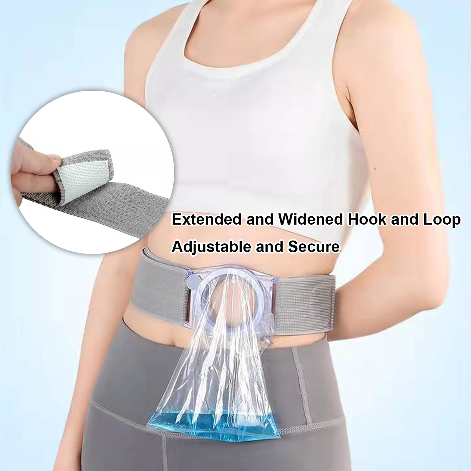 Fascia per Stomia Gonfiabili, Cintura di Supporto per Stomia con Foro da 5 Cm, Cintura Elastica di Supporto Addominale, Forniture Post-Operatorie