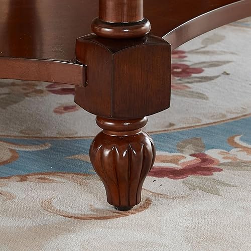 Miniatura 7 de Mesa de centro retro de madera hexagonal con parte superior de cristal, mesa de centro vintage de mediados de siglo de 2 niveles con cajón y patas