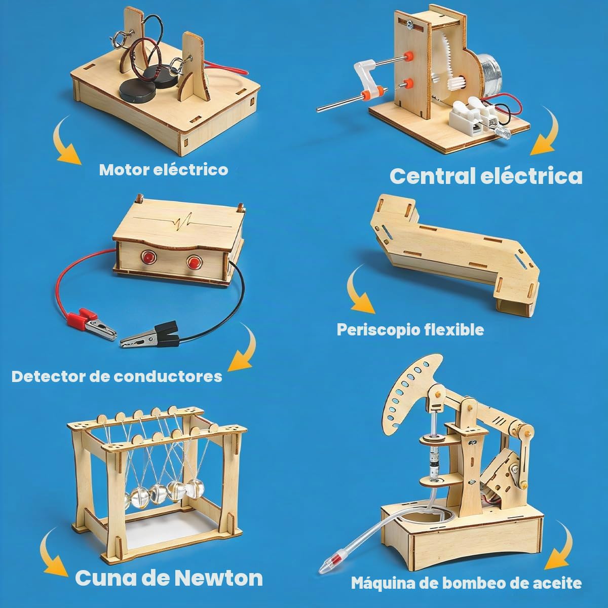 Kit de Construcción Científica, OctBird 6 Sets de Montaje y Experimentos, Montaje Electronico Kit Experimentos Juego de Electrónico Proyectos, Física Práctica, Science Kits Eléctrico DIY