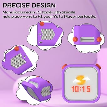 Yoto Player第3世代用シリコンケース シリコーン保護スリーブケース Yoto Player対応 滑り止め 衝突 摩耗 破れやすい持ち手付きシリコーンスキンカバー - パープル