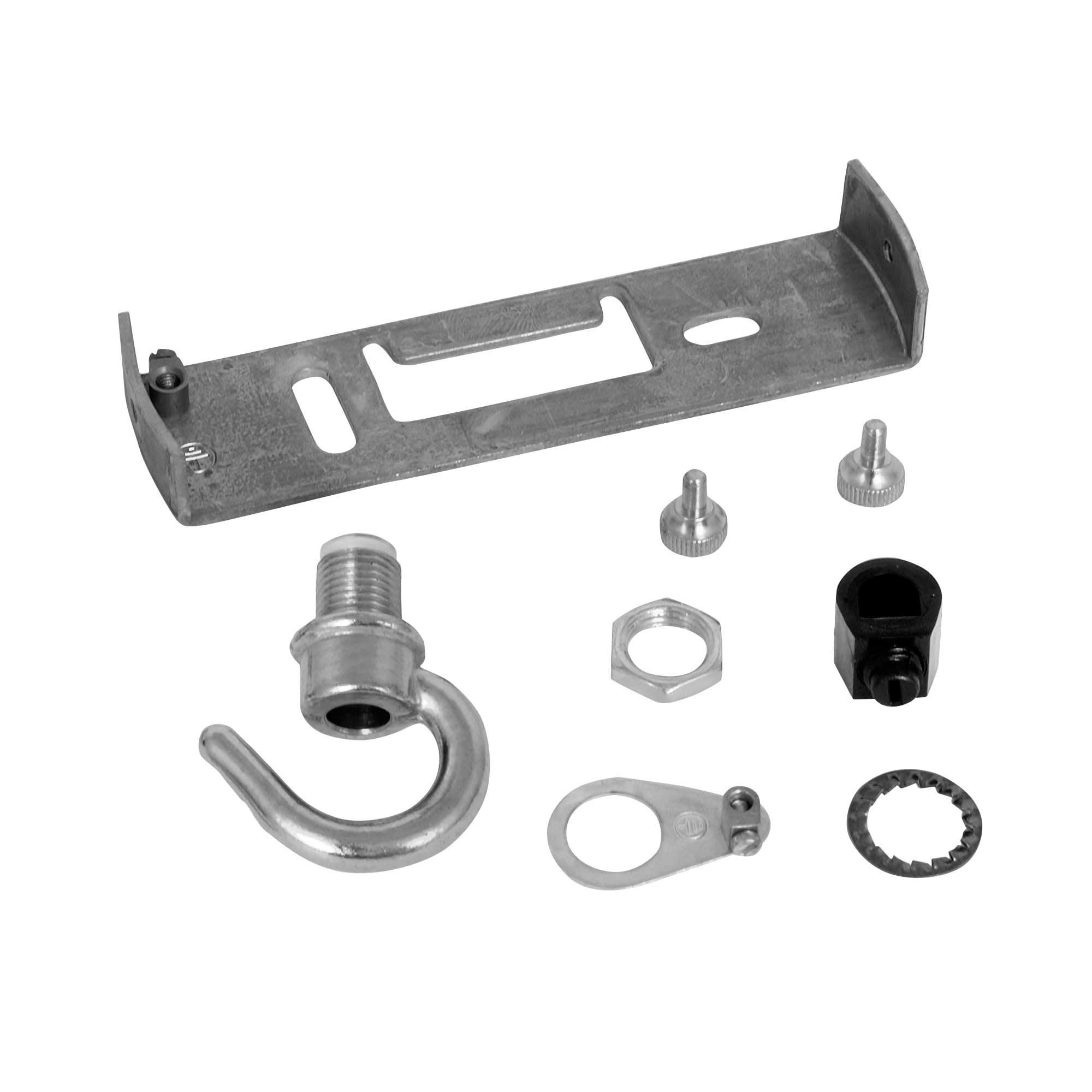 ElekTek Rosetón para techo cóncavo de 100 mm de diámetro con pletina de montaje y gancho - Para lámparas colgadas y candelabros - Acabados con recubrimientos metálicos y en polvo Blanco Brillante